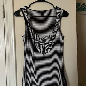 White House Black Market Black and White Striped Mini Dress
